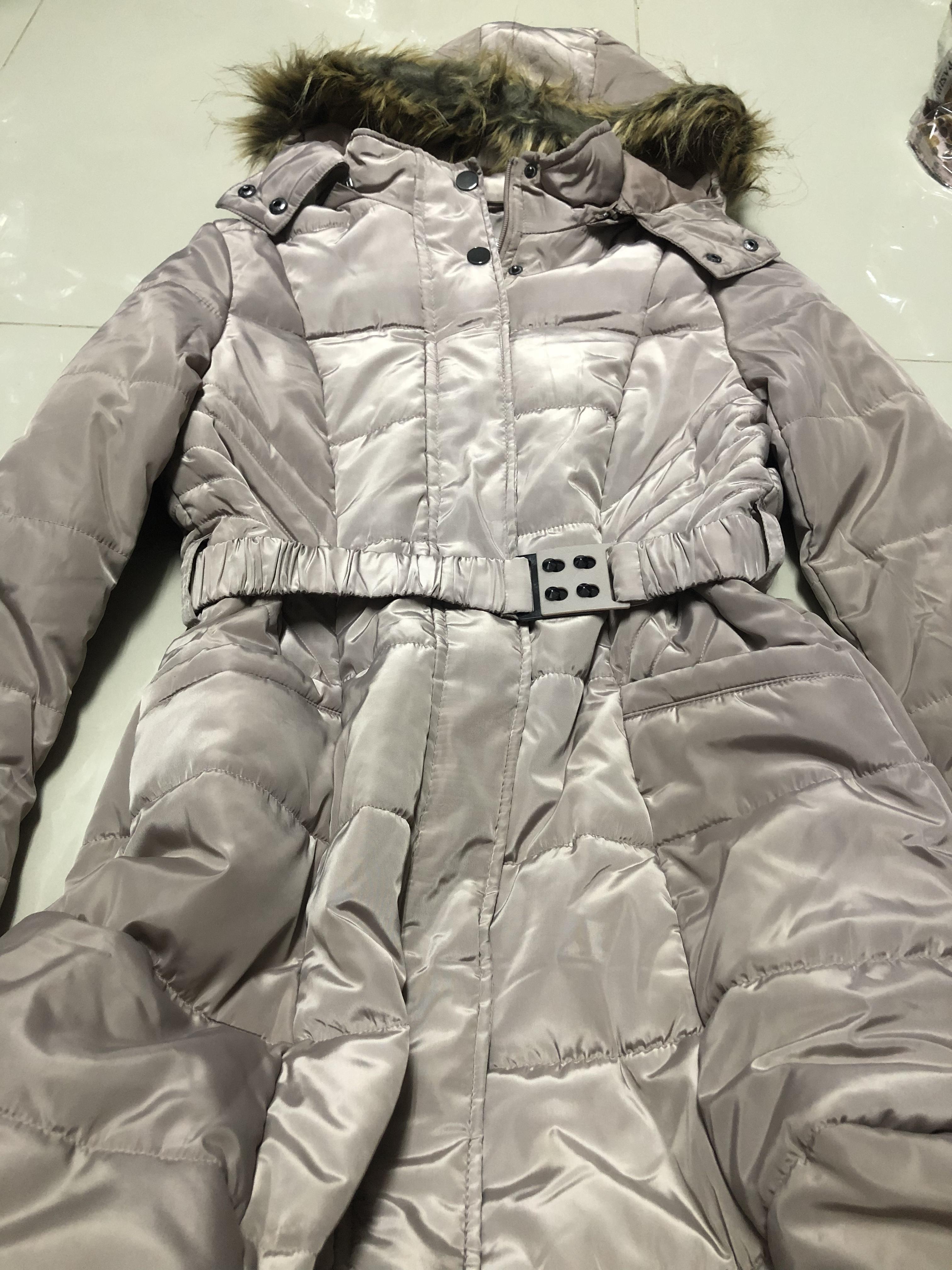 U.S. Polo ASSN. เสื้อกันหนาว เสื้อฮู้ดเฟอร์ บุนวมอุ่น สีนู้ดกะปิ แบรนด์ U.S. POLO ASSN. (padded puffer coat สำเนา กะปิ