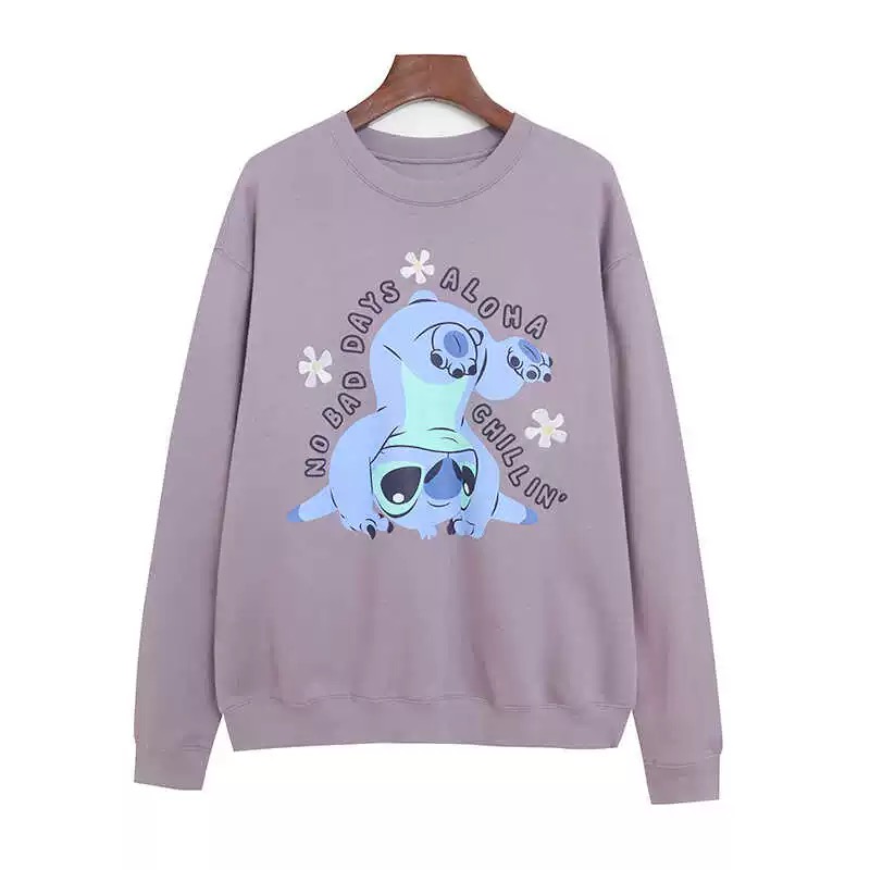 เสื้อ วอร์ม สเวตเตอร์ sweatshirt Disney เสื้อ stitch สติช สีม่วงอ่อน พาสเทล ลายการ์ตูนมิคกี้ งาน DISNEYงานสวย แต่งสายรุ้ง สำเนา สำเนา สำเนา ฟ้า