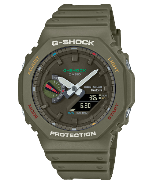 CASIO MID YEAR SALE G-SHOCK นาฬิกาข้อมือ นาฬิกากันน้ำ นาฬิกาของแท้ ประกันศูนย์ CMG 1 ปี รุ่น GA-B2100FC-3A นาฬิกาสีเขียว