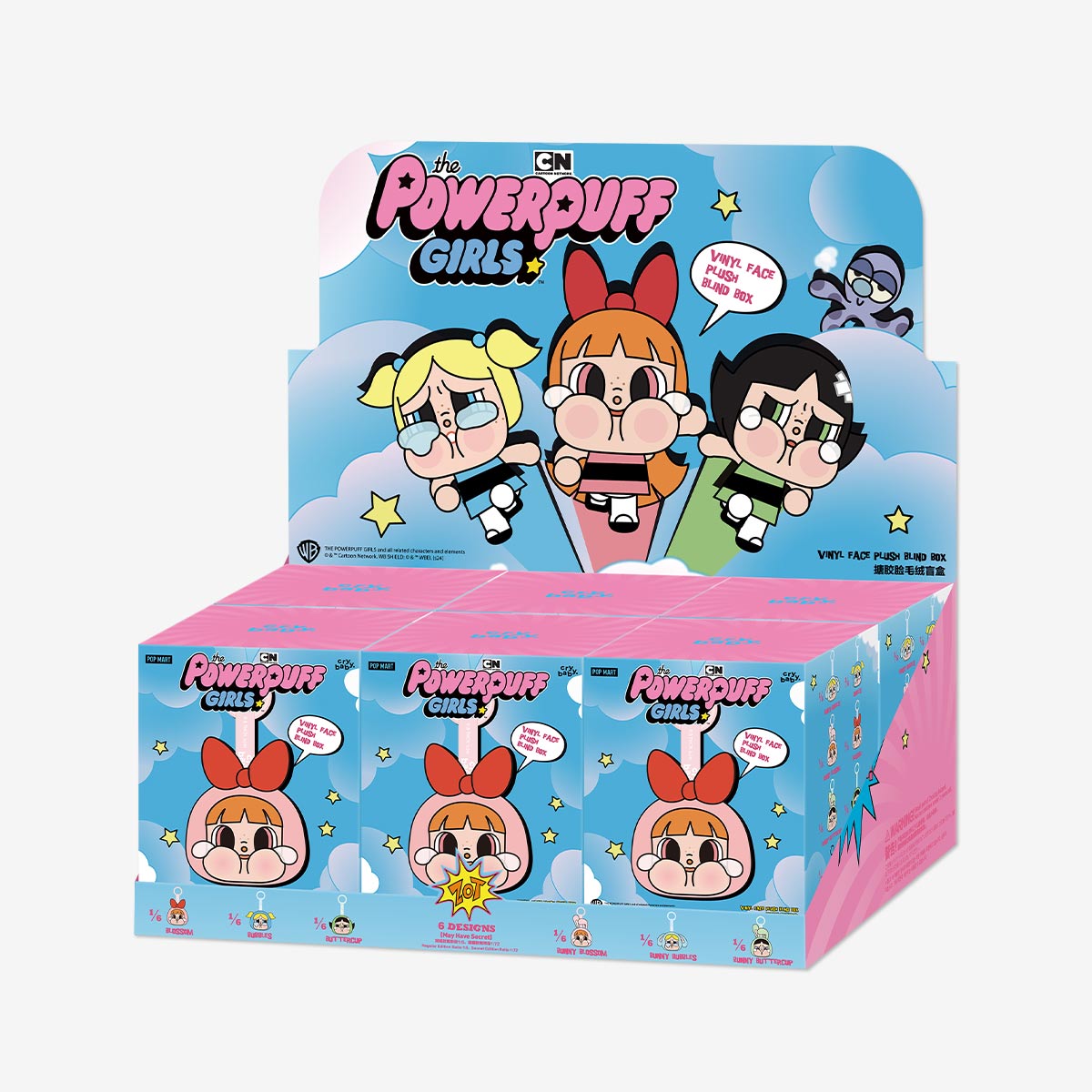 POPMART CRYBABY × Powerpuff Girls Series-Vinyl Face Plush Blind Box พวงกุญแจCRYBABY พวงกุญแจPOWERPUFFGIRLS