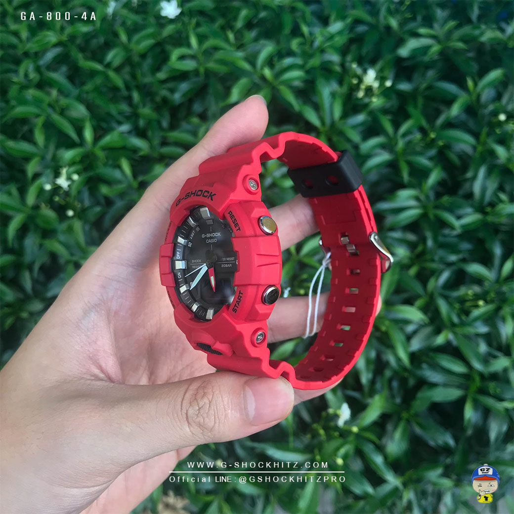 CASIO G-SHOCK นาฬิกาข้อมือ นาฬิกากันน้ำ นาฬิกาของแท้ ประกันศูนย์ CMG 1 ปี รุ่น GA-800-4A นาฬิกาสีแดง
