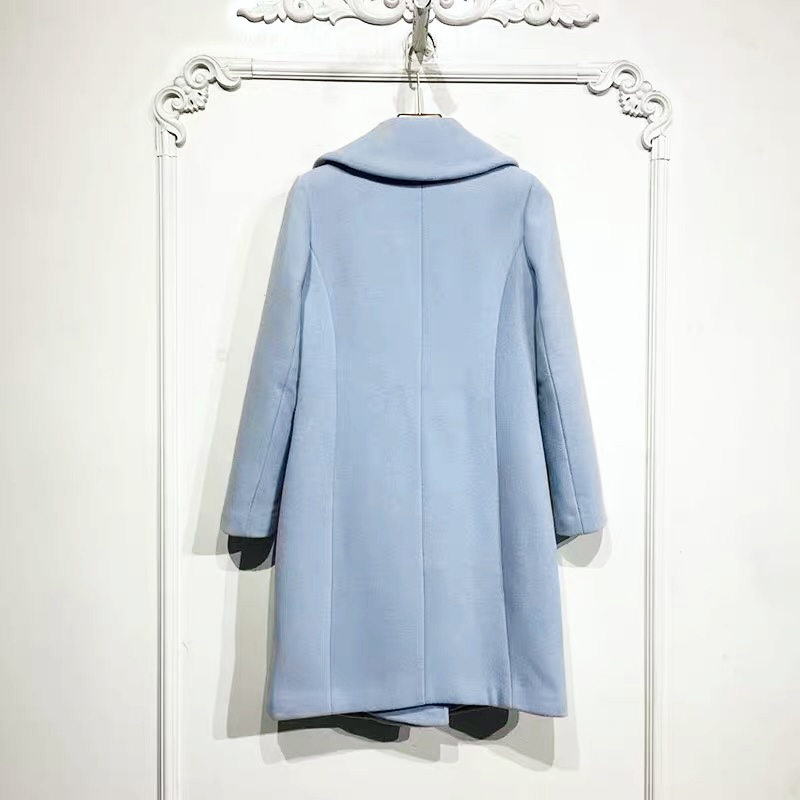 Ms.Node เสื้อโค้ท เสื้อกันหนาว เนื้อผ้าสักหลาดวูล สีชมพู/ สีฟ้า แต่งกระดุมสองแถว แบรนด์ MS.NODE