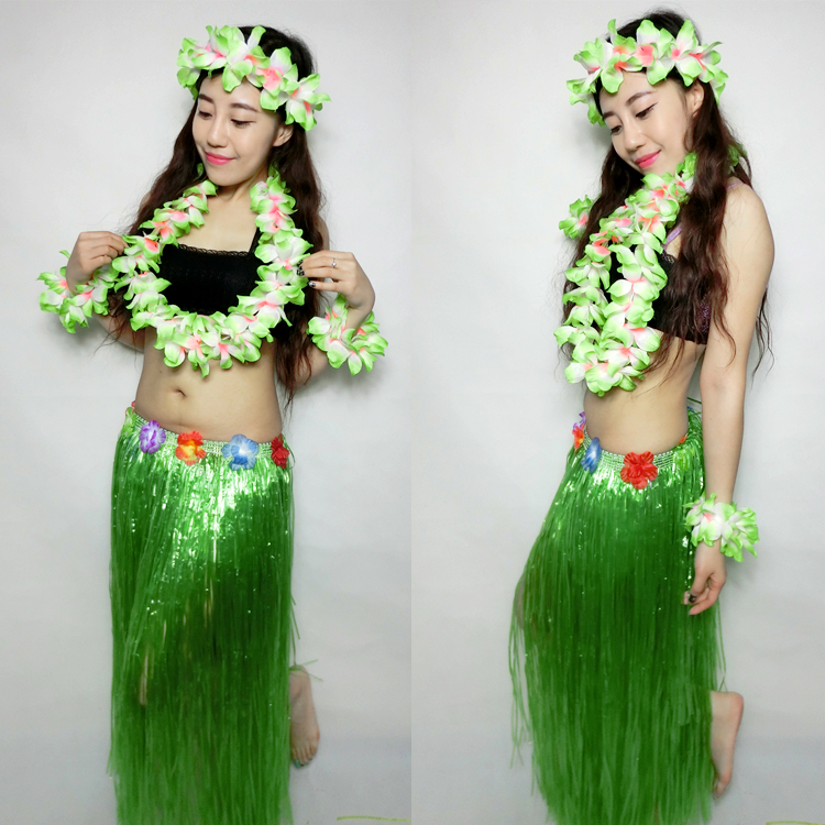 ชุดสร้อยฮาวาย พวงมาลัยดอกไม้เขียว