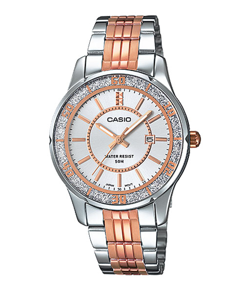 CASIO นาฬิกาคาสิโอ นาฬิกาข้อมือ นาฬิกากันน้ำ นาฬิกาของแท้ ประกันศูนย์ CMG 1 ปี รุ่น LTP-1358RG-7A นาฬิกาสีทอง