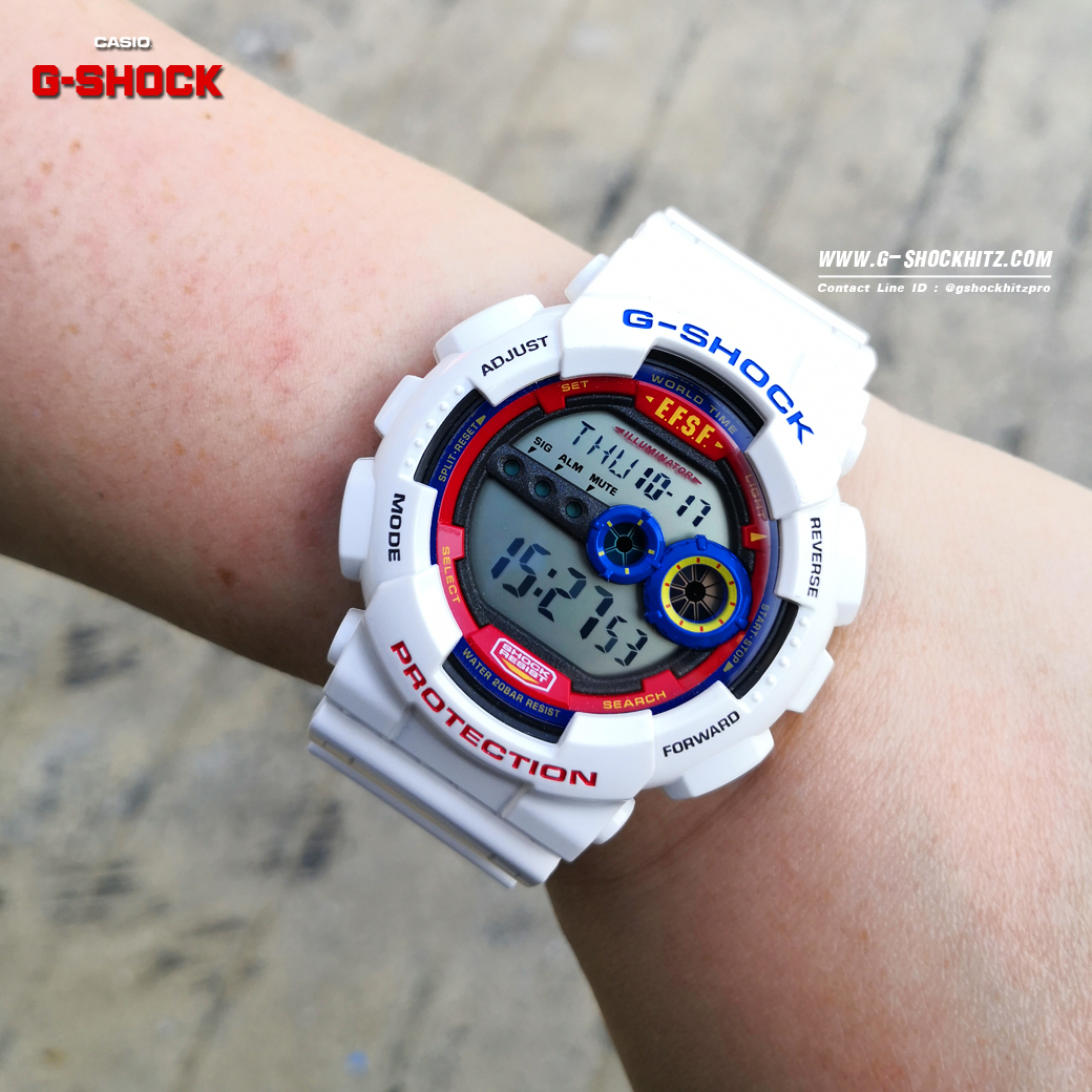 CASIO G-SHOCK นาฬิกาข้อมือ นาฬิกากันน้ำ นาฬิกาของแท้ ประกันศูนย์ CMG 1 ปี รุ่น GD-100 GUNDAM Mobile Suit นาฬิกาสีขาว