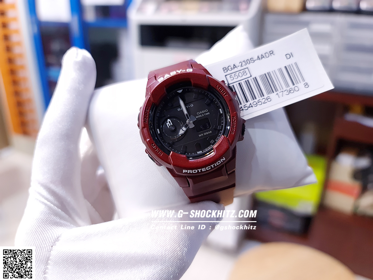 CASIO BABY-G นาฬิกาข้อมือ นาฬิกากันน้ำ นาฬิกาของแท้ ประกันศูนย์ CMG 1 ปี รุ่น BGA-230S-4A นาฬิกาสีแดง