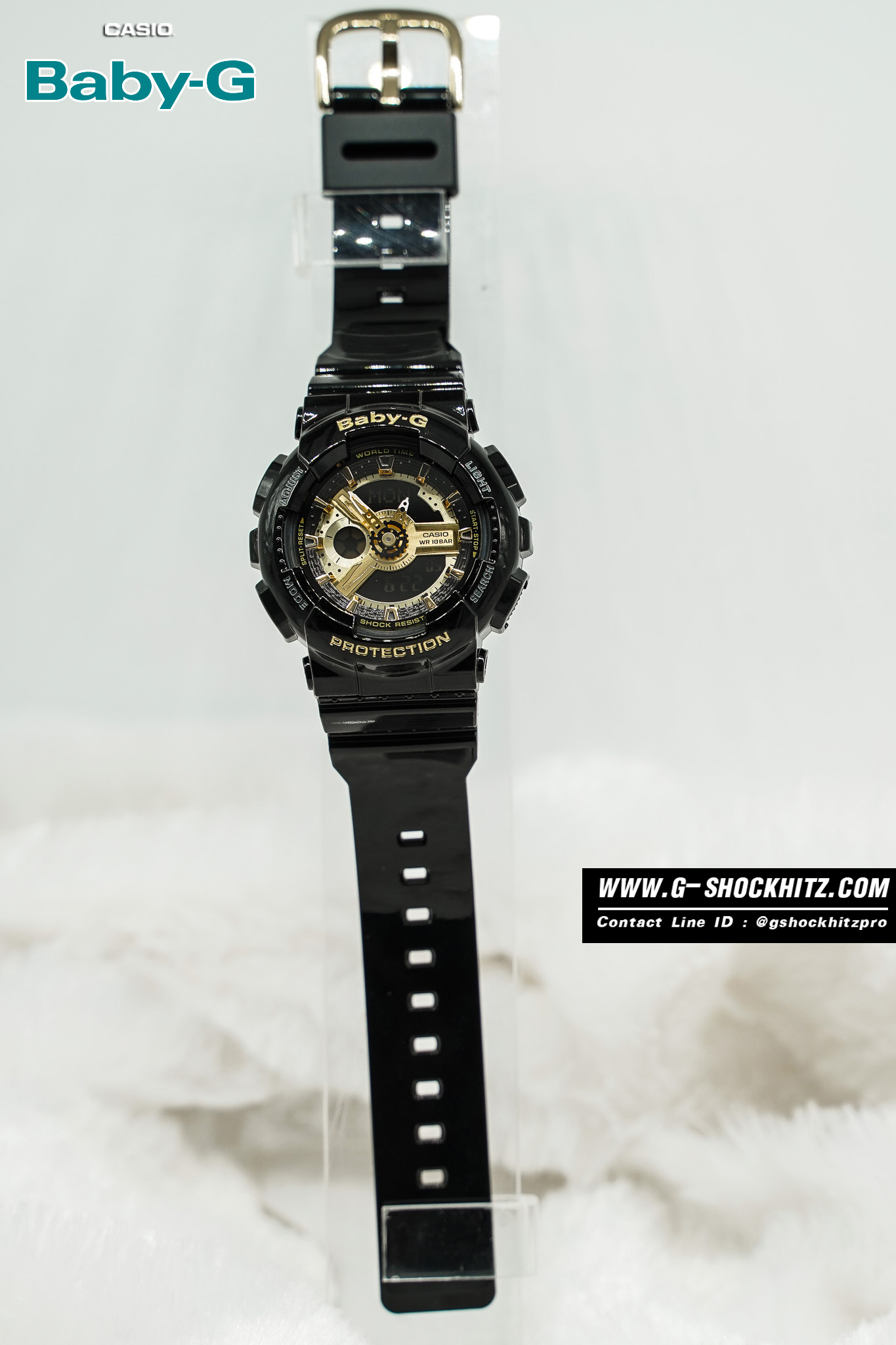 CASIO BABY-G นาฬิกาข้อมือ นาฬิกากันน้ำ นาฬิกาของแท้ ประกันศูนย์ CMG 1 ปี รุ่น BA-110-1A นาฬิกาสีดำ