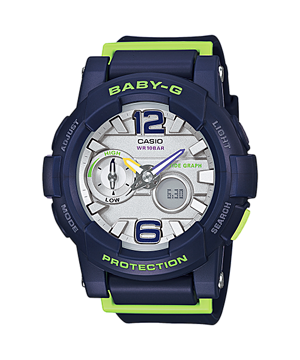 CASIO BABY-G นาฬิกาข้อมือ นาฬิกากันน้ำ นาฬิกาของแท้ ประกันศูนย์ CMG 1 ปี รุ่น BGA-180-2B นาฬิกาสีดำ