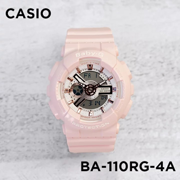 CASIO MID YEAR SALE BABY-G นาฬิกาข้อมือ นาฬิกากันน้ำ นาฬิกาของแท้ ประกันศูนย์ CMG 1 ปี รุ่น BA-110RG-4A นาฬิกาสีชมพู
