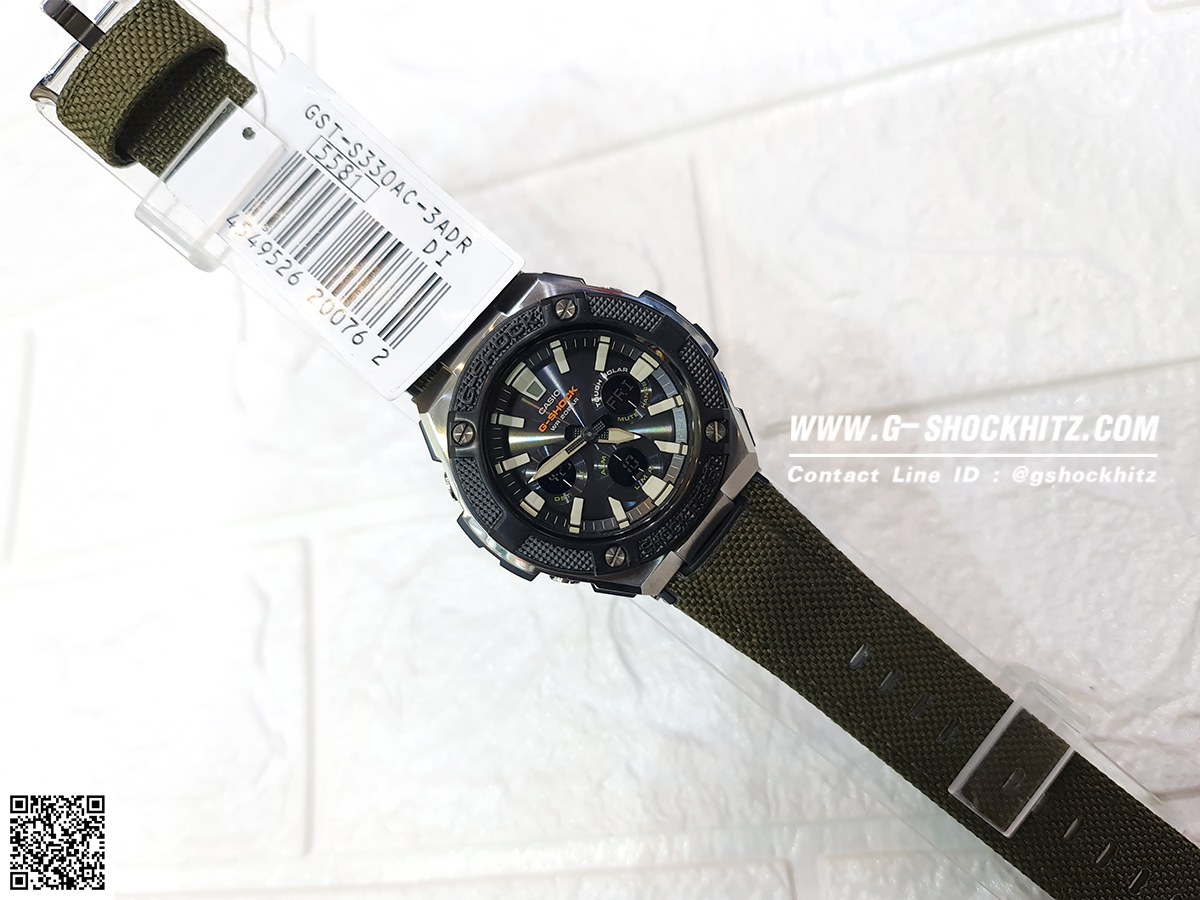 CASIO G-SHOCK นาฬิกาข้อมือ นาฬิกากันน้ำ นาฬิกาของแท้ ประกันศูนย์ CMG 1 ปี รุ่น GST-S330AC-3A นาฬิกาสีดำ