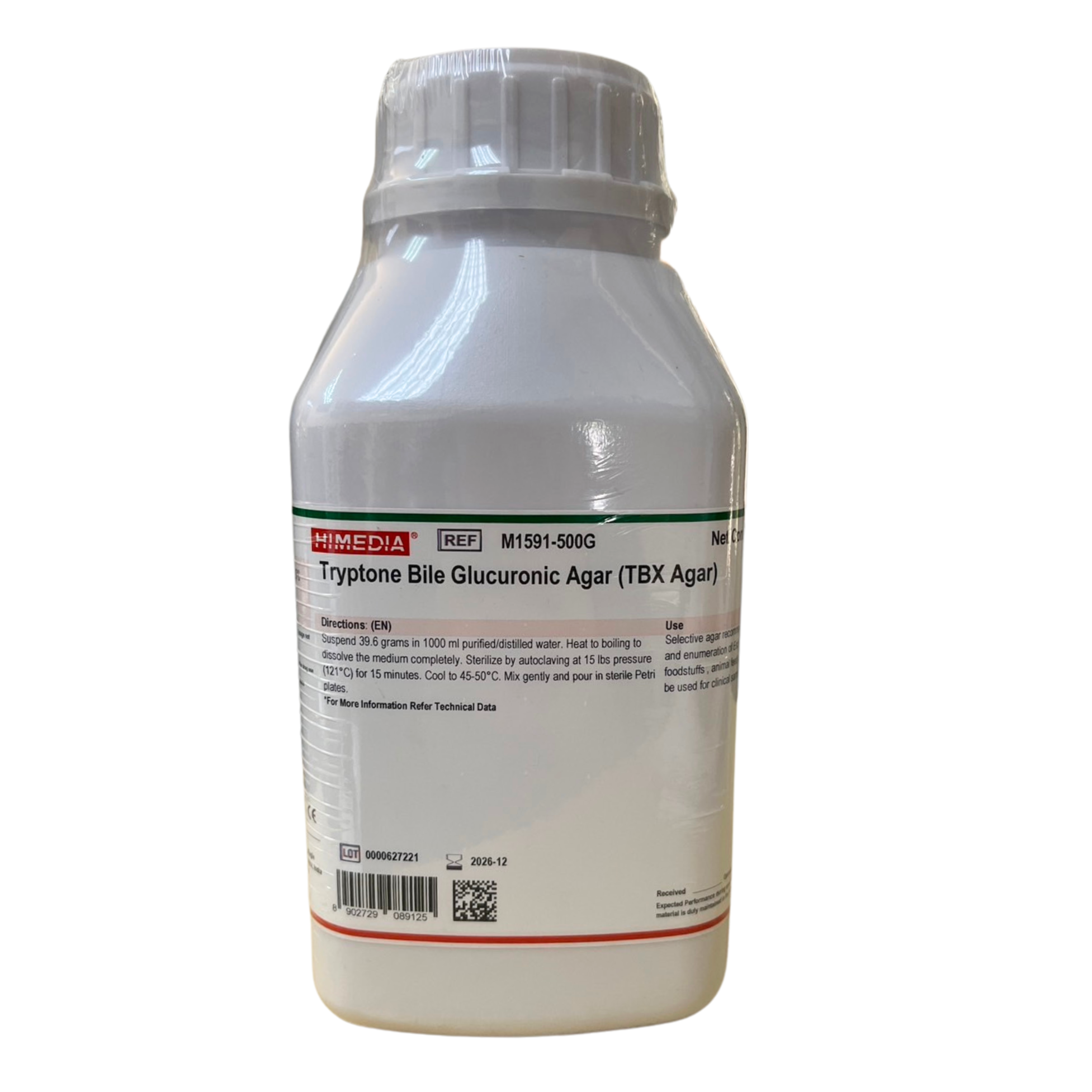Tryptone Bile Glucuronic Agar (TBX Agar), 500 g. HIMEDIA®
