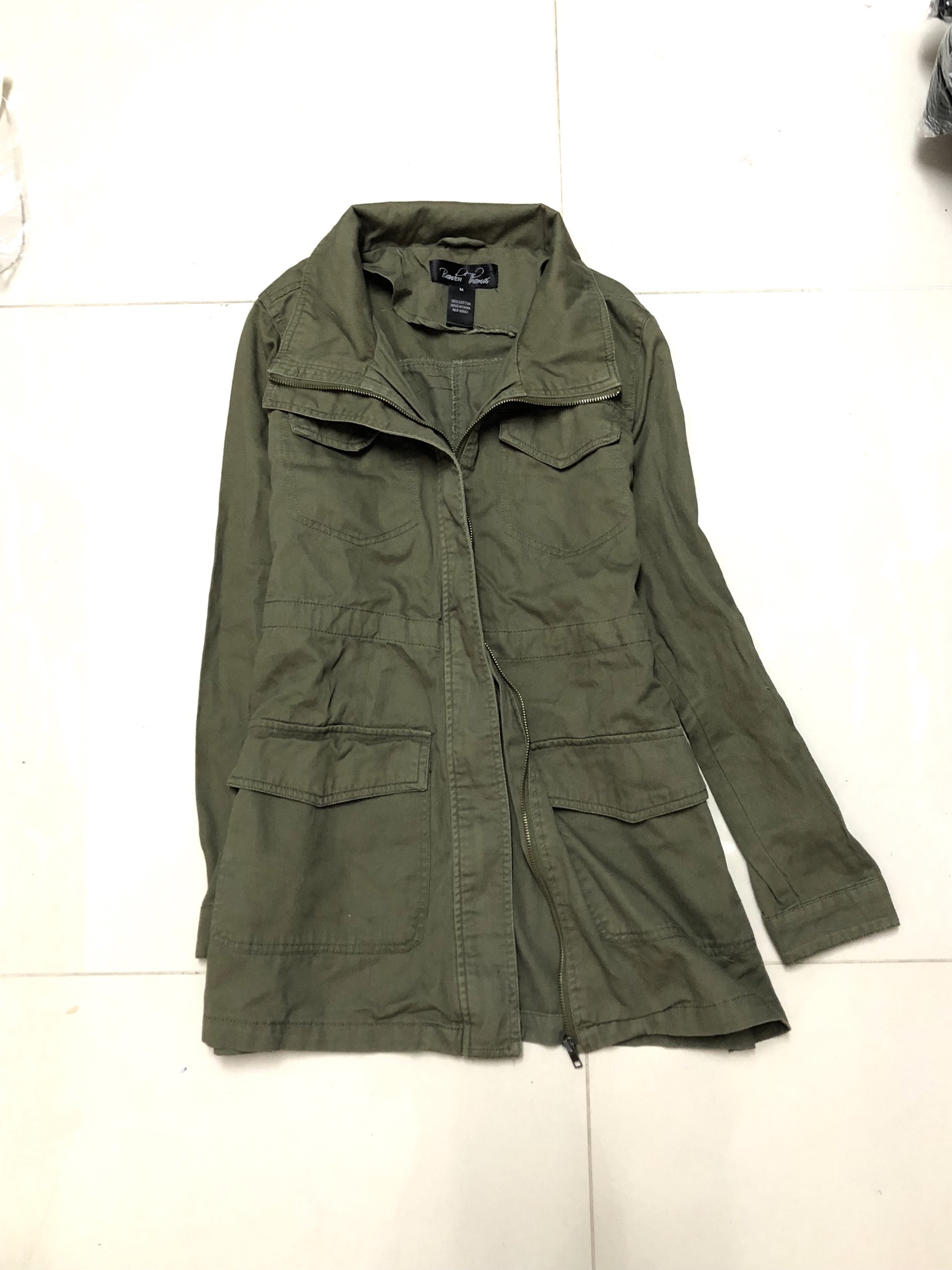เสื้อคลุม เสื้อแนวทหาร เสื้อนอก สีเขียวทหาร BRANDON THOMAS สวยเท่ห์ Size M/L เขียว
