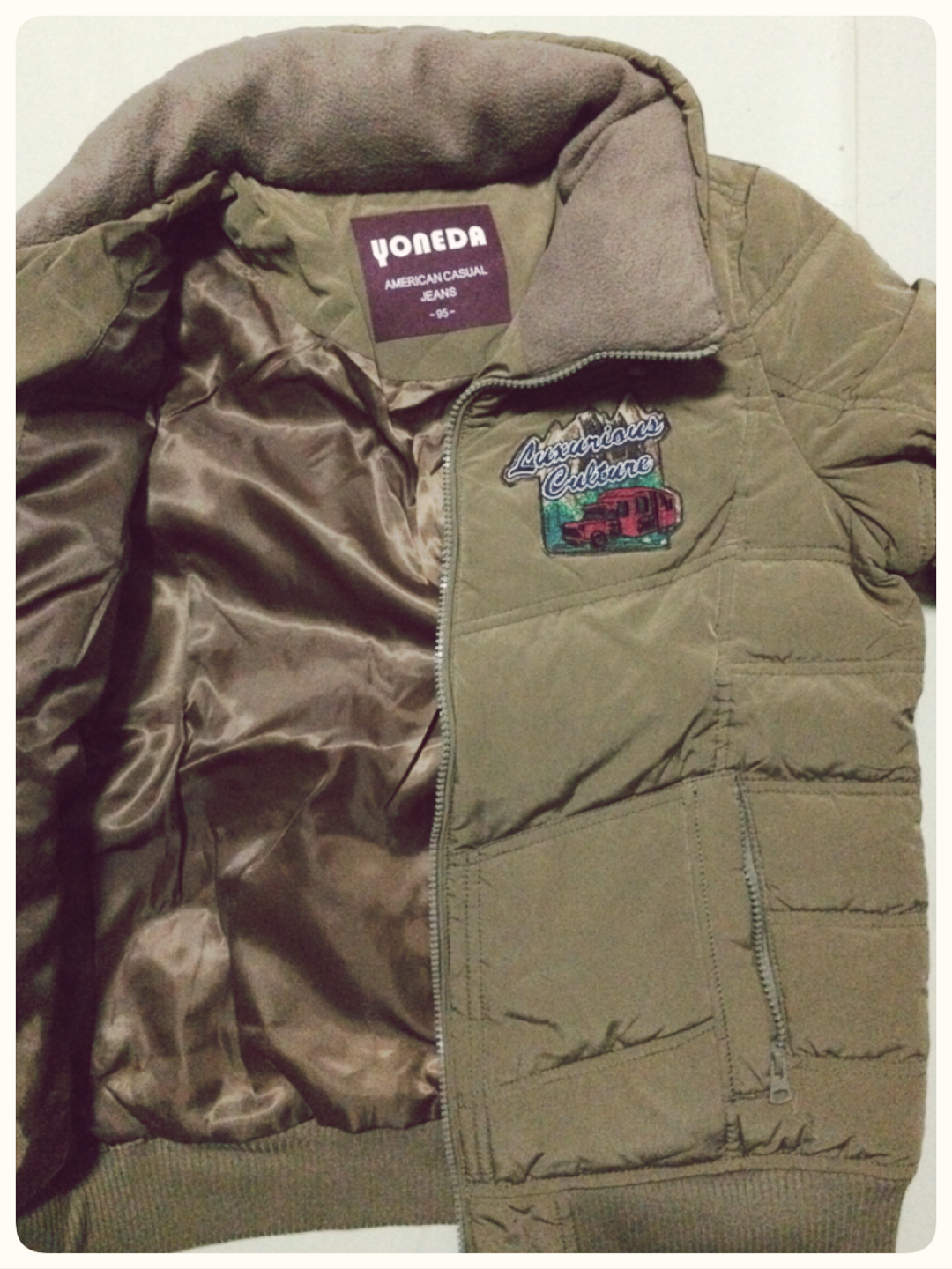 เสื้อกันหนาวขนเป็ด เสื้อขนเป็ด สีน้ำตาล แบรนด์เนมหรู เกาหลี YONEDA แท้100% เนื้อหนาอุ่นมากคะ size M/L