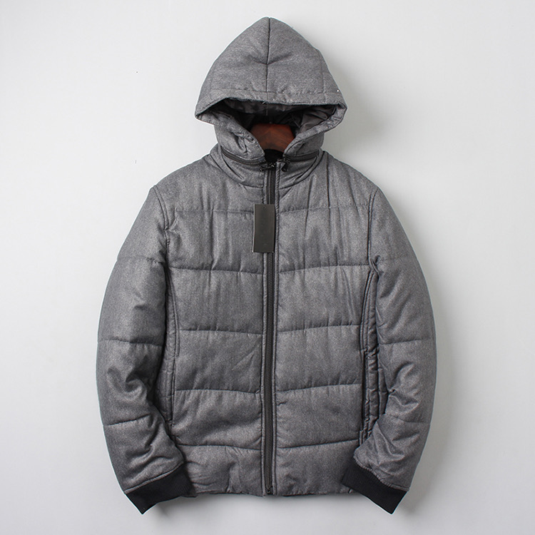 เสื้อกันหนาว ติดฮูท เสื้อบอมเบอร์ บุนวมอุ่น แบรนด์ญี่ปุ่น Lightweight Puffer Jacket สำเนา เทา