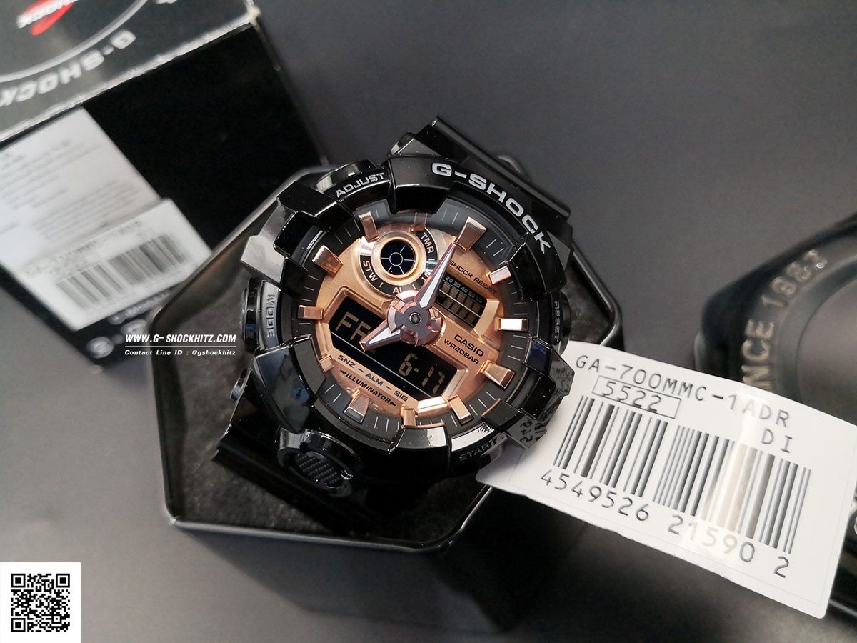 CASIO G-SHOCK นาฬิกาข้อมือ นาฬิกากันน้ำ นาฬิกาของแท้ ประกันศูนย์ CMG 1 ปี รุ่น GA-700MMC-1A นาฬิกาสีดำ