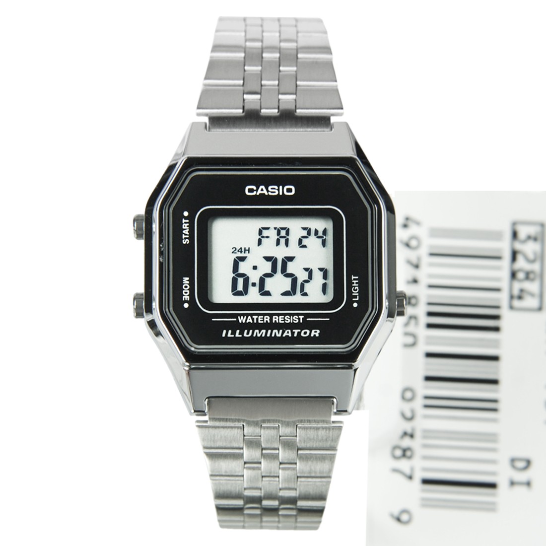 CASIO นาฬิกาคาสิโอ นาฬิกาข้อมือ นาฬิกากันน้ำ นาฬิกาของแท้ ประกันศูนย์ CMG 1 ปี รุ่น LA680WA-1 นาฬิกาสีเงิน