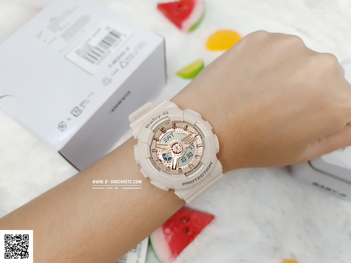 CASIO BABY-G นาฬิกาข้อมือ นาฬิกากันน้ำ นาฬิกาของแท้ ประกันศูนย์ CMG 1 ปี รุ่น BA-110XCP-4A นาฬิกาสีชมพู