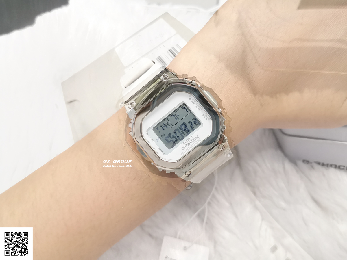 CASIO MID YEAR SALE G-SHOCK พร้อมส่ง นาฬิกาข้อมือ นาฬิกากันน้ำ นาฬิกาของแท้ ประกันศูนย์ CMG 1 ปี รุ่น GM-S5600G-7 นาฬิกาสีเงิน