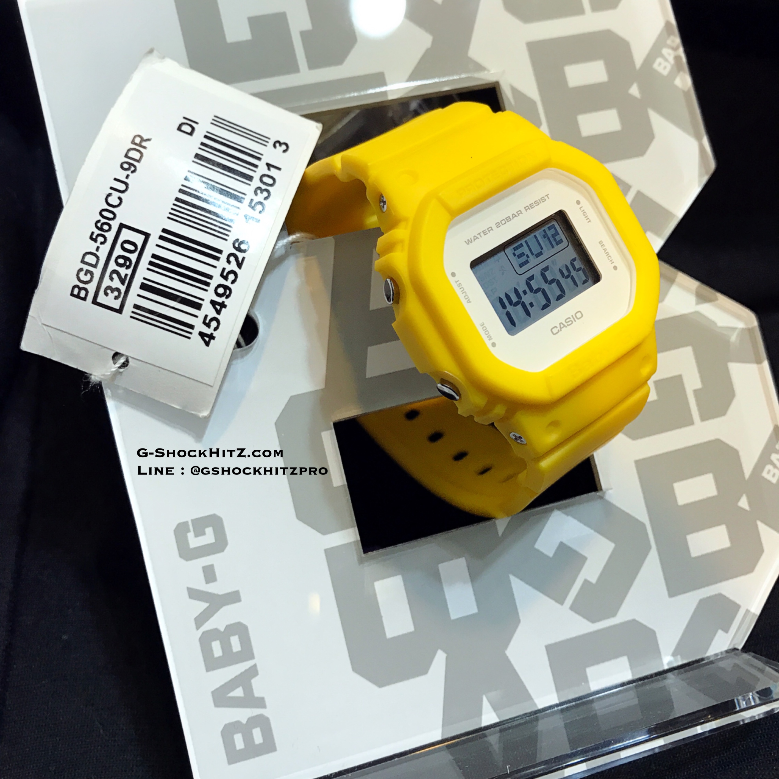 CASIO BABY-G นาฬิกาข้อมือ นาฬิกากันน้ำ นาฬิกาของแท้ ประกันศูนย์ CMG 1 ปี รุ่น BGD-560CU-9D นาฬิกาสีเหลือง