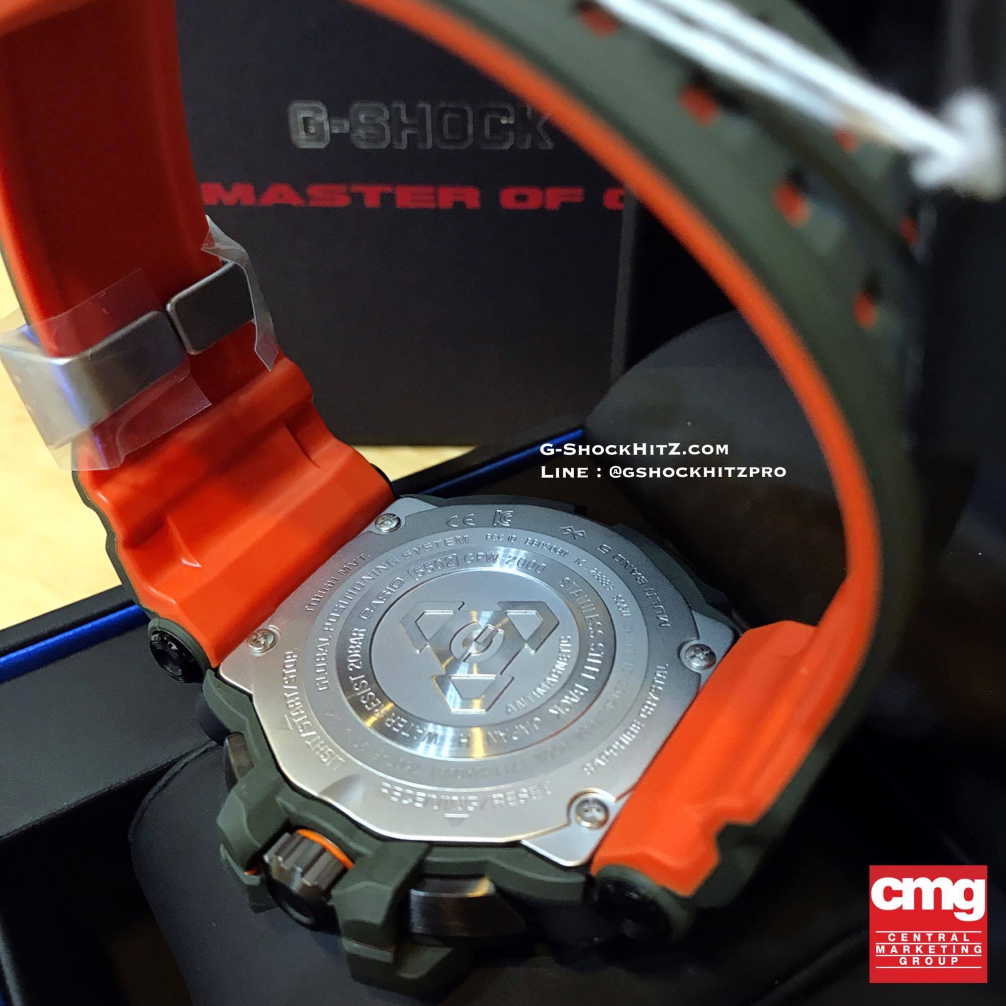 CASIO G-SHOCK นาฬิกาข้อมือ นาฬิกากันน้ำ นาฬิกาของแท้ ประกันศูนย์ CMG 1 ปี รุ่น GPW-2000-3A นาฬิกาสีดำ