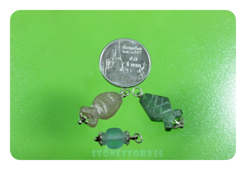 ลูกปัดโบราณปลา 3 ชิ้น