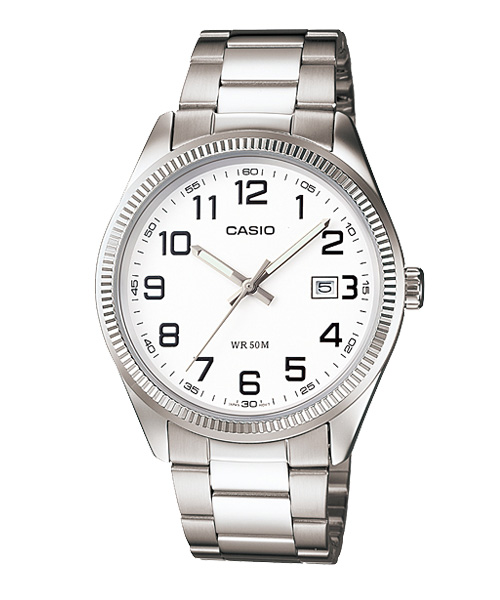 CASIO นาฬิกาคาสิโอ นาฬิกาข้อมือ นาฬิกากันน้ำ นาฬิกาของแท้ ประกันศูนย์ CMG 1 ปี รุ่น MTP-1302D-7B นาฬิกาสีเงิน