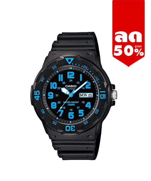 CASIO นาฬิกาคาสิโอ นาฬิกาข้อมือ นาฬิกากันน้ำ นาฬิกาของแท้ ประกันศูนย์ CMG 1 ปี รุ่น MRW-200H-2B นาฬิกาสีดำ