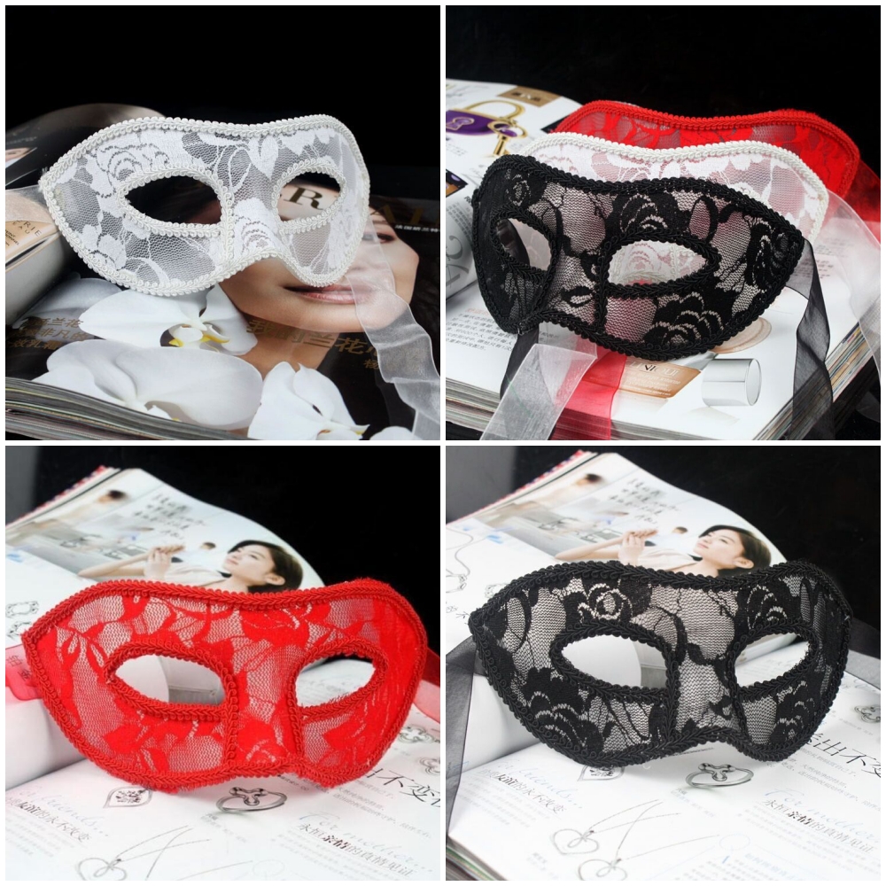 หน้ากากใสผ้าลูกไม้ หน้ากากปาร์ตี้ หน้ากากแฟนซี หน้ากากฮาโลวีน หน้ากากคอสเพลย์ เรียบหรูดูแพง ตกแต่งด้วยลูกไม้สุดน่ารัก