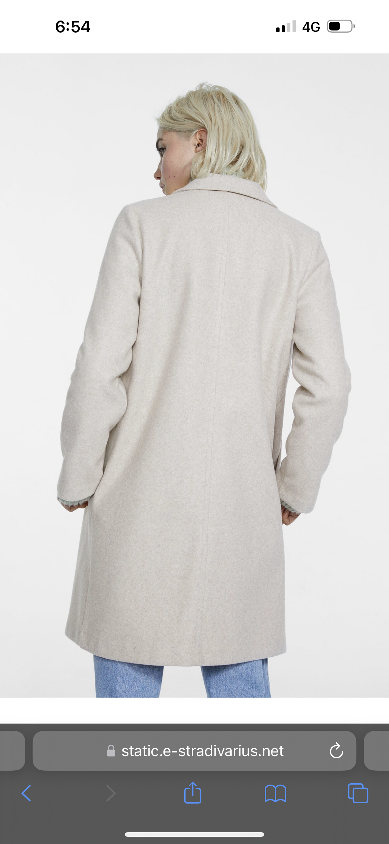 เสื้อโค้ท เสื้อโค้ทกันหนาว โค้ทวูล tailored knot coat สีเบจ แบรนด์ STRADIVARIUS สำเนา