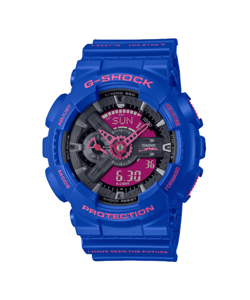 CASIO G-SHOCK นาฬิกาข้อมือ นาฬิกากันน้ำ นาฬิกาของแท้ ประกันศูนย์ CMG 1 ปี รุ่น GA-110JAH22-2A นาฬิกาสีน้ำเงิน