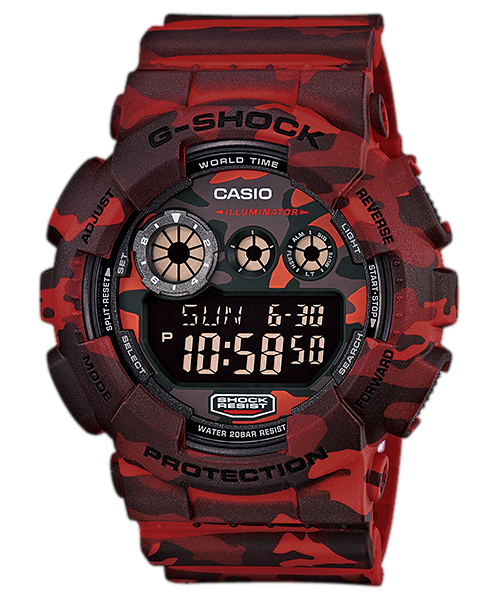 CASIO MID YEAR SALE G-SHOCK นาฬิกาข้อมือ นาฬิกากันน้ำ นาฬิกาของแท้ ประกันศูนย์ CMG 1 ปี รุ่น GD-120CM-4A นาฬิกาสีแดง