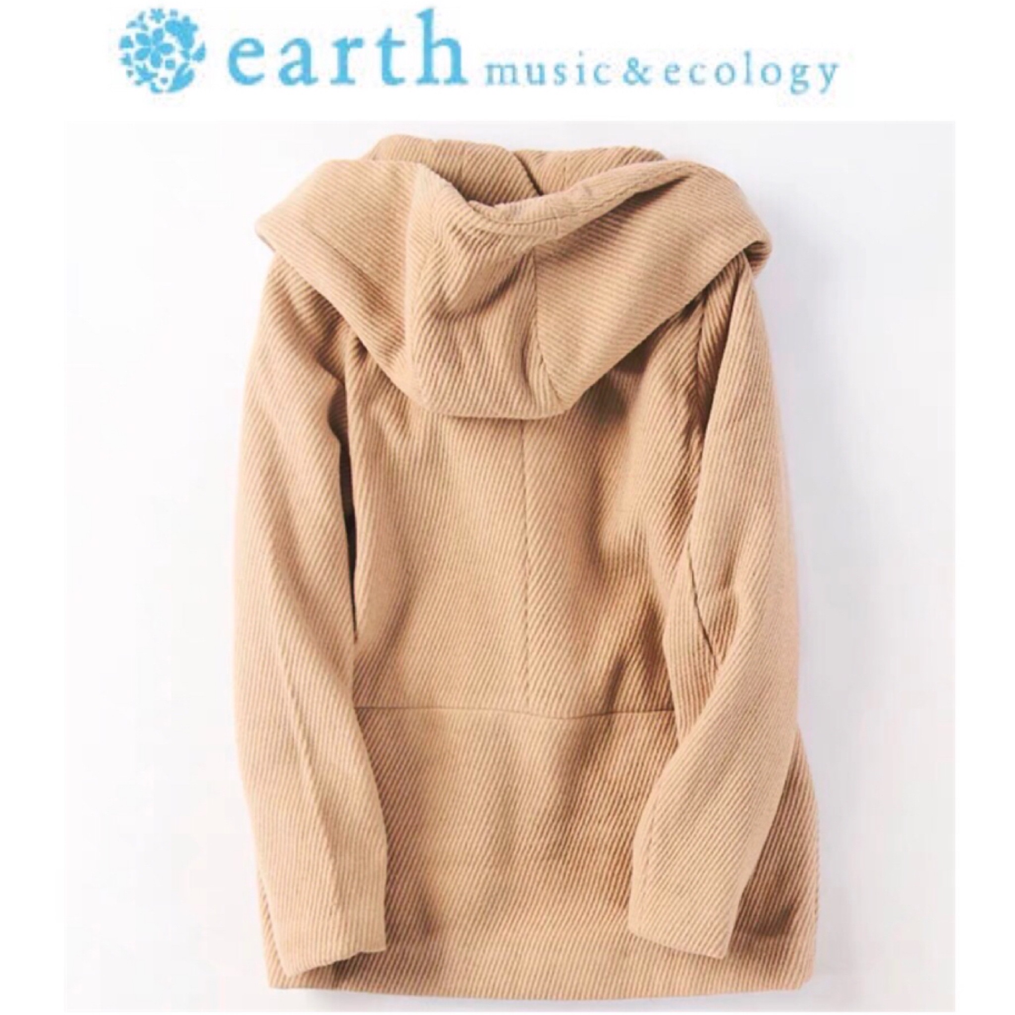 โค้ทฮู้ด เสื้อกันหนาวสักหลาดวูล ทรงPEA COAT แบรนด์ earth Music &Ecology (JAPAN) เทา
