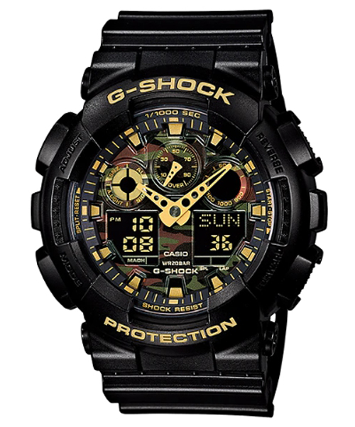 CASIO G-SHOCK นาฬิกาข้อมือ นาฬิกากันน้ำ นาฬิกาของแท้ ประกันศูนย์ CMG 1 ปี รุ่น GA-100CF-1A9 นาฬิกาสีดำ