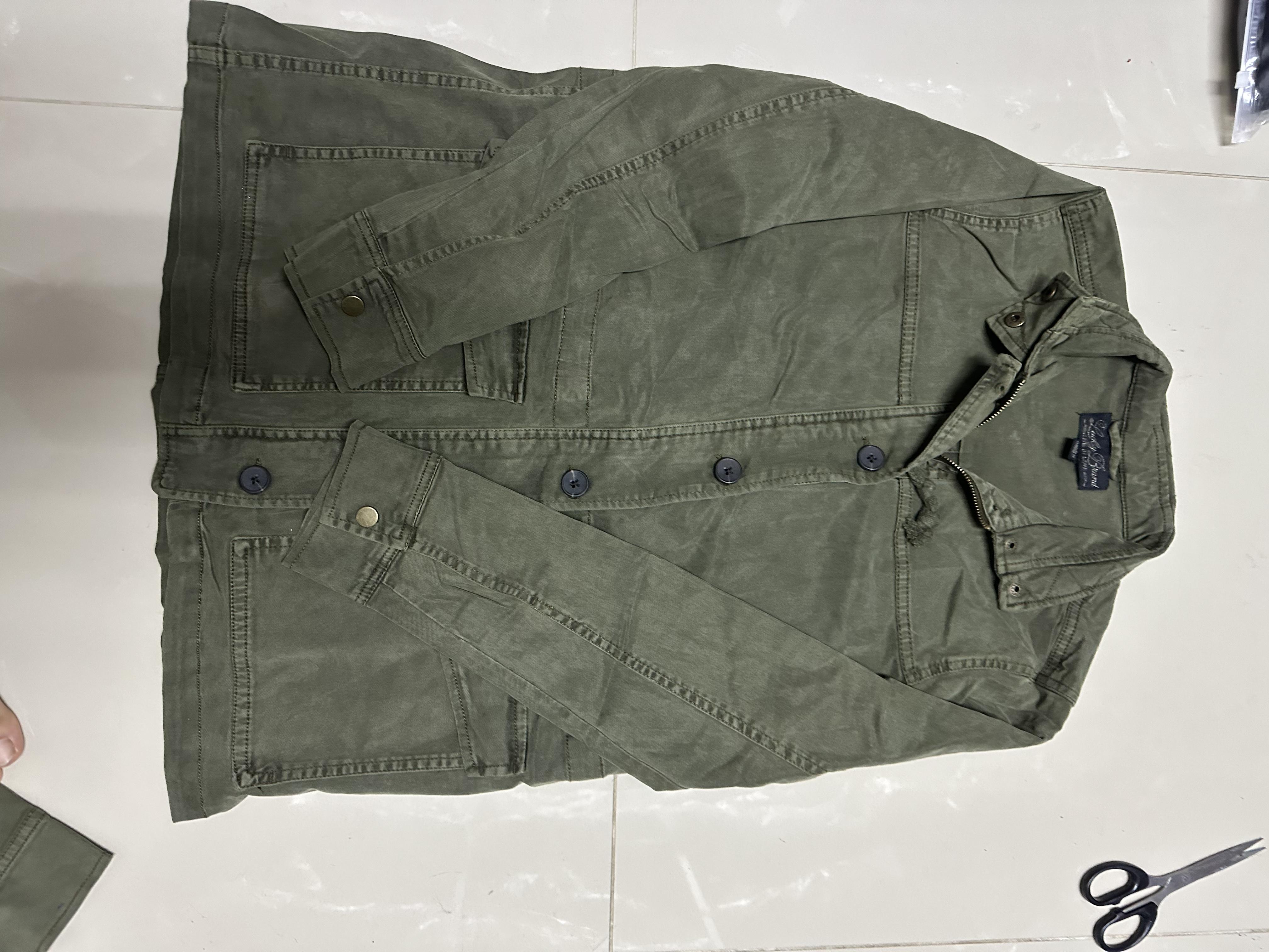 LUCKY BRAND เสื้อนอกเขียวทหาร เสื้อแจ็คเก็ต แนวทหาร แพทเทิน Lucky brandสวย เท่ห์ มาก แบรนด์ In extenso สำเนา เขียว