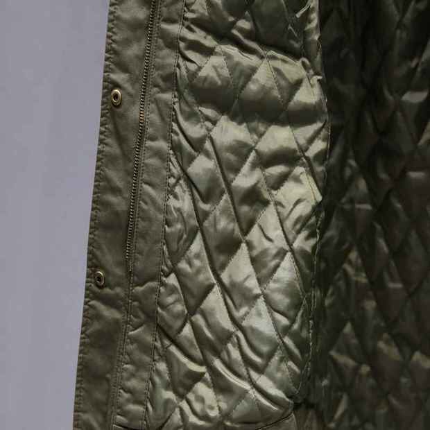 H&M เสื้อโค้ทฮู้ดกันหนาว เสื้อปาร์กา parka สีเขียว แบรนด์ H&M size S/M/L เขียว