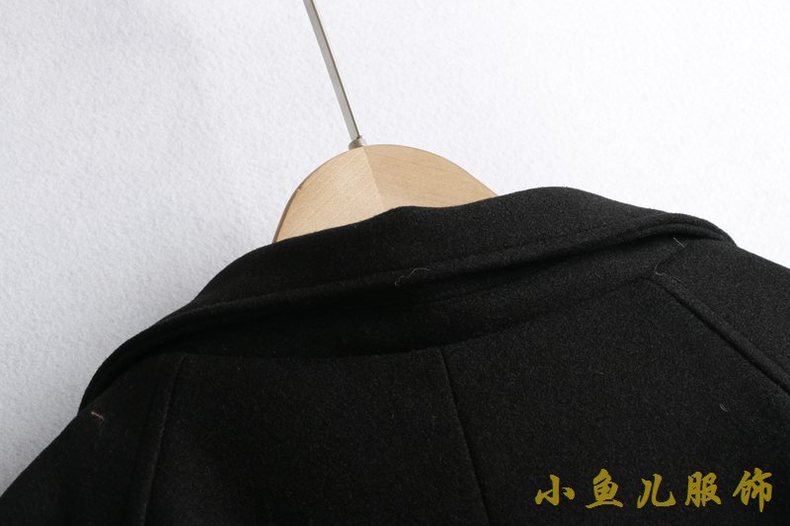 เสื้อโค้ท เสื้อกันหนาว เนื้อผ้าสักหลาดวูล โค้ทวูลสีดำ แต่งกระดุมสองแถว แบรนด์ Vera moda