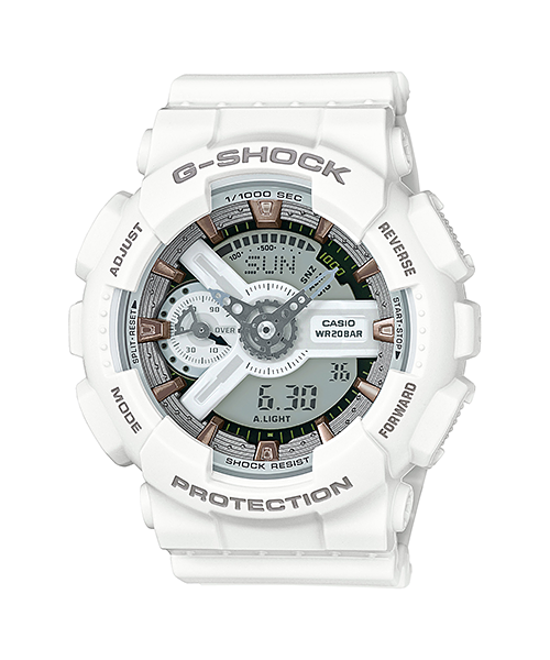CASIO G-SHOCK นาฬิกาข้อมือ นาฬิกากันน้ำ นาฬิกาของแท้ ประกันศูนย์ CMG 1 ปี รุ่น GMA-S110CM-7A2 นาฬิกาสีขาว