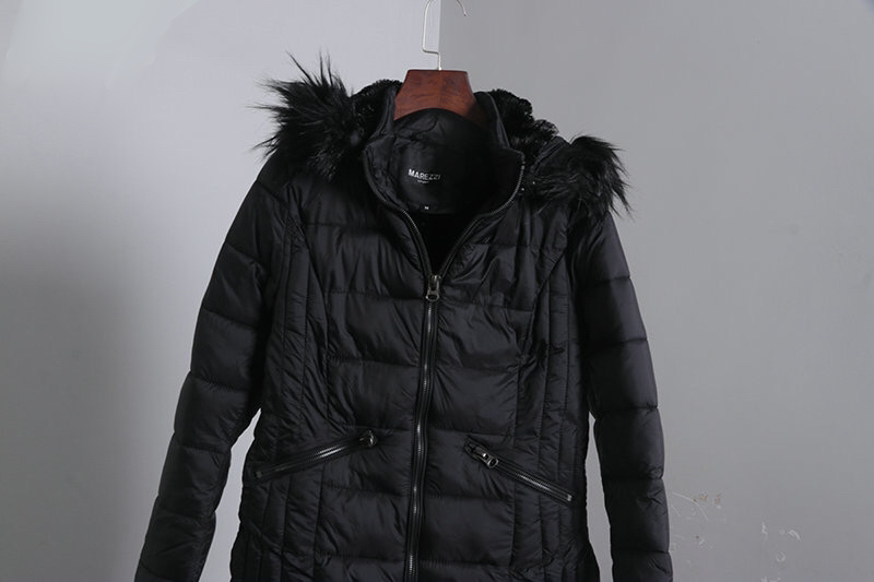 MAREZZI เสื้อกันหนาว เสื้อฮู้ดเฟอร์ บุนวมอุ่น แบรนด์ Marezzi (padded puffer coat) ดำ