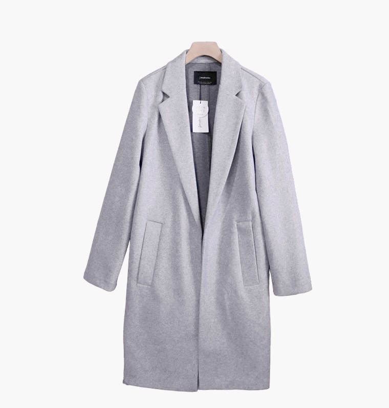 เสื้อโค้ท เสื้อโค้ทกันหนาว โค้ทวูล tailored knot coat สีเบจ แบรนด์ STRADIVARIUS สำเนา