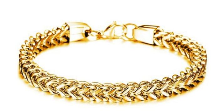 สร้อยข้อมือผู้ชาย สร้อยข้อมือ 316L Stainless Steel สร้อยข้อมือทอง 18 K ลายโซ่ หรู ๆ ของขวัญให้แฟน ดูดี มีระดับ 387737_2