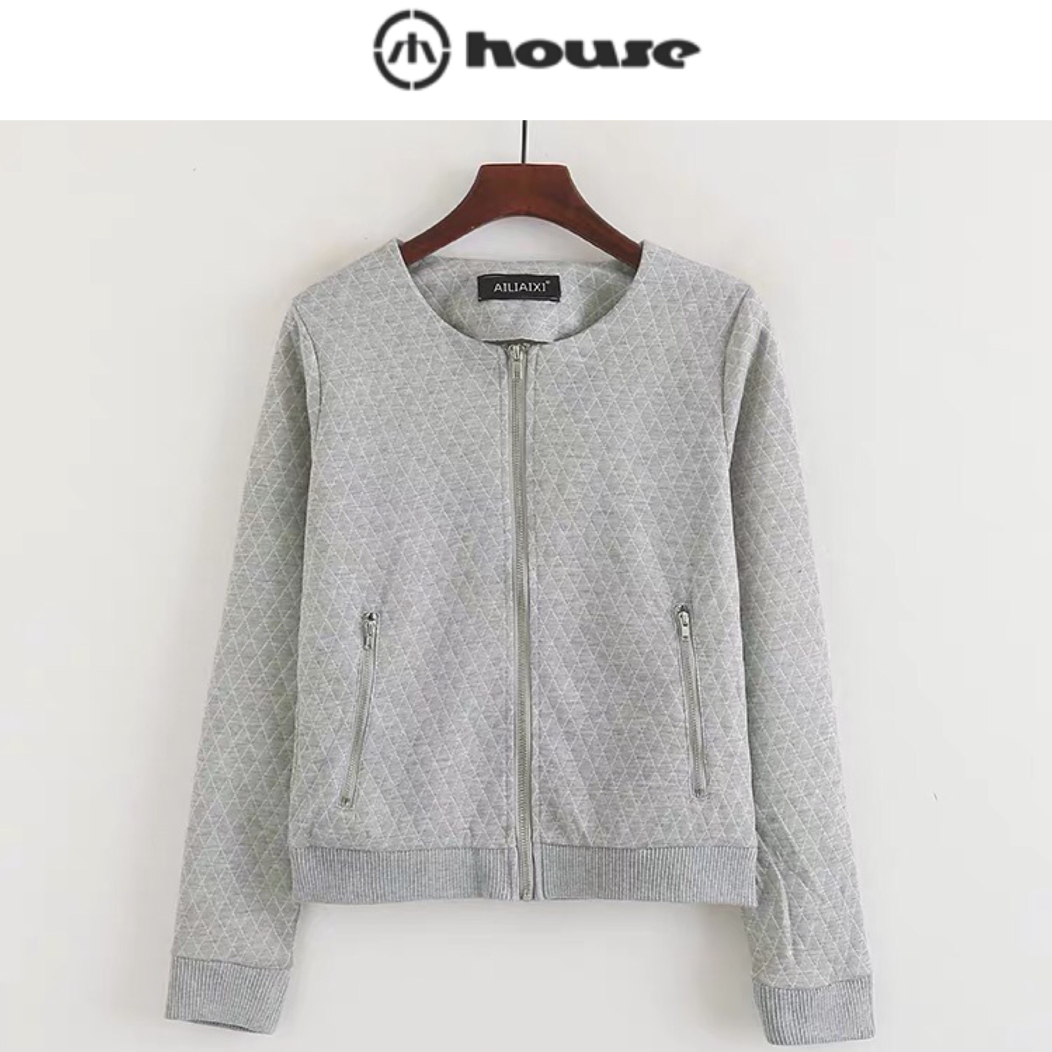 House เสื้อคลุม เสื้อนอกสีเทา บุซับด้านใน แบรนด์ HOUSE เทา