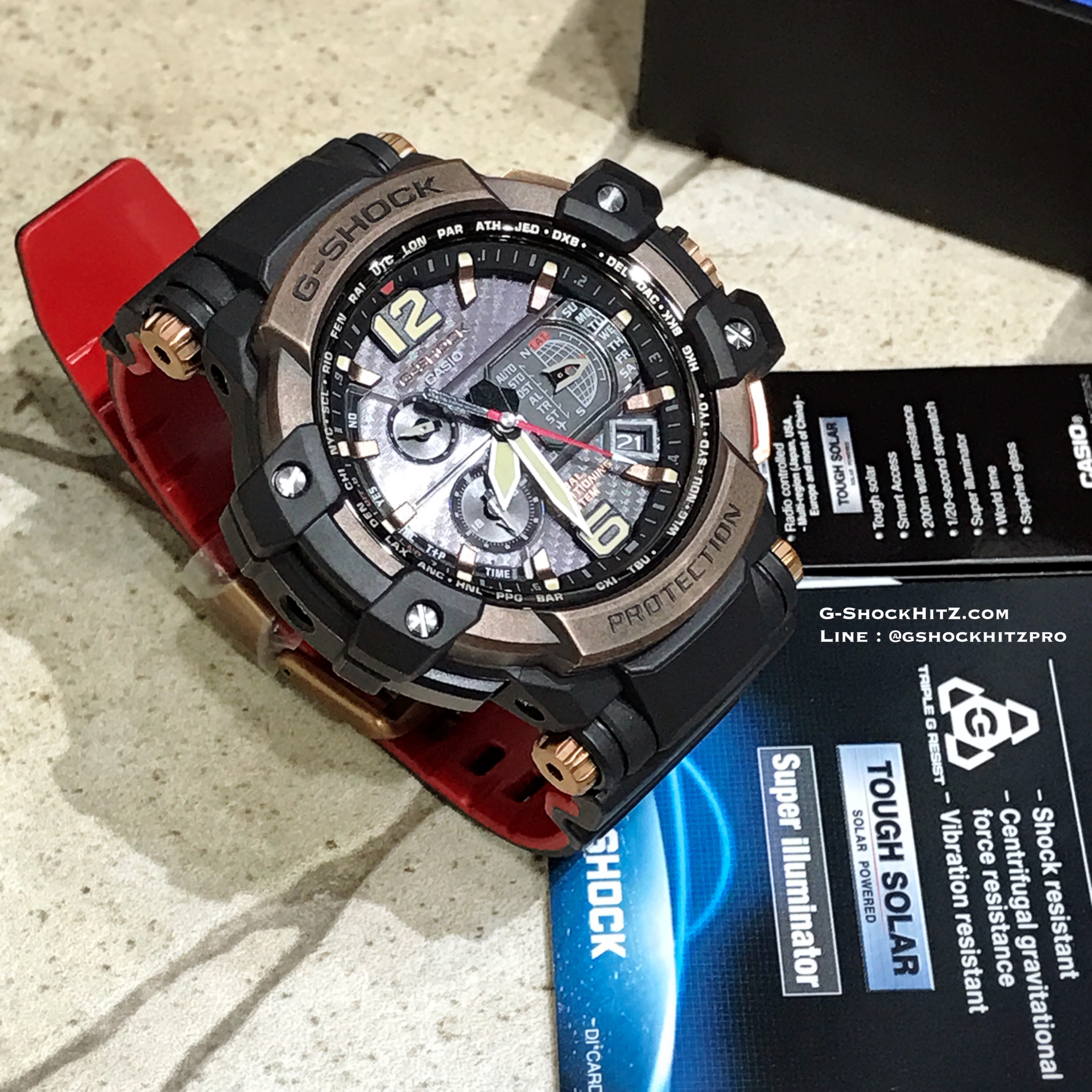 CASIO G-SHOCK นาฬิกาข้อมือ นาฬิกากันน้ำ นาฬิกาของแท้ ประกันศูนย์ CMG 1 ปี รุ่น GPW-1000RG-1A นาฬิกาสีดำ
