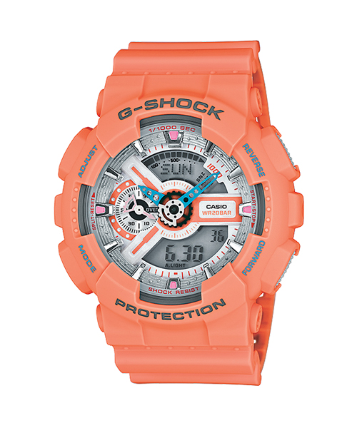 CASIO G-SHOCK นาฬิกาข้อมือ นาฬิกากันน้ำ นาฬิกาของแท้ ประกันศูนย์ CMG 1 ปี รุ่น GA-110DN-4A นาฬิกาสีส้ม