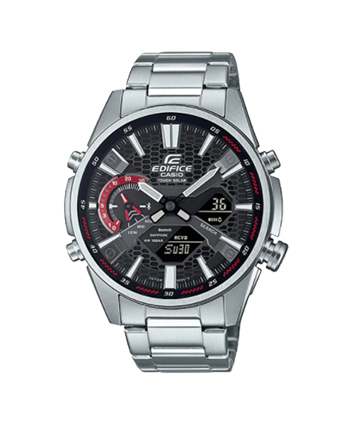 CASIO EDIFICE นาฬิกาข้อมือ นาฬิกากันน้ำ นาฬิกาของแท้ ประกันศูนย์ CMG 1 ปี รุ่น ECB-S100D-1A นาฬิกาสีเงิน