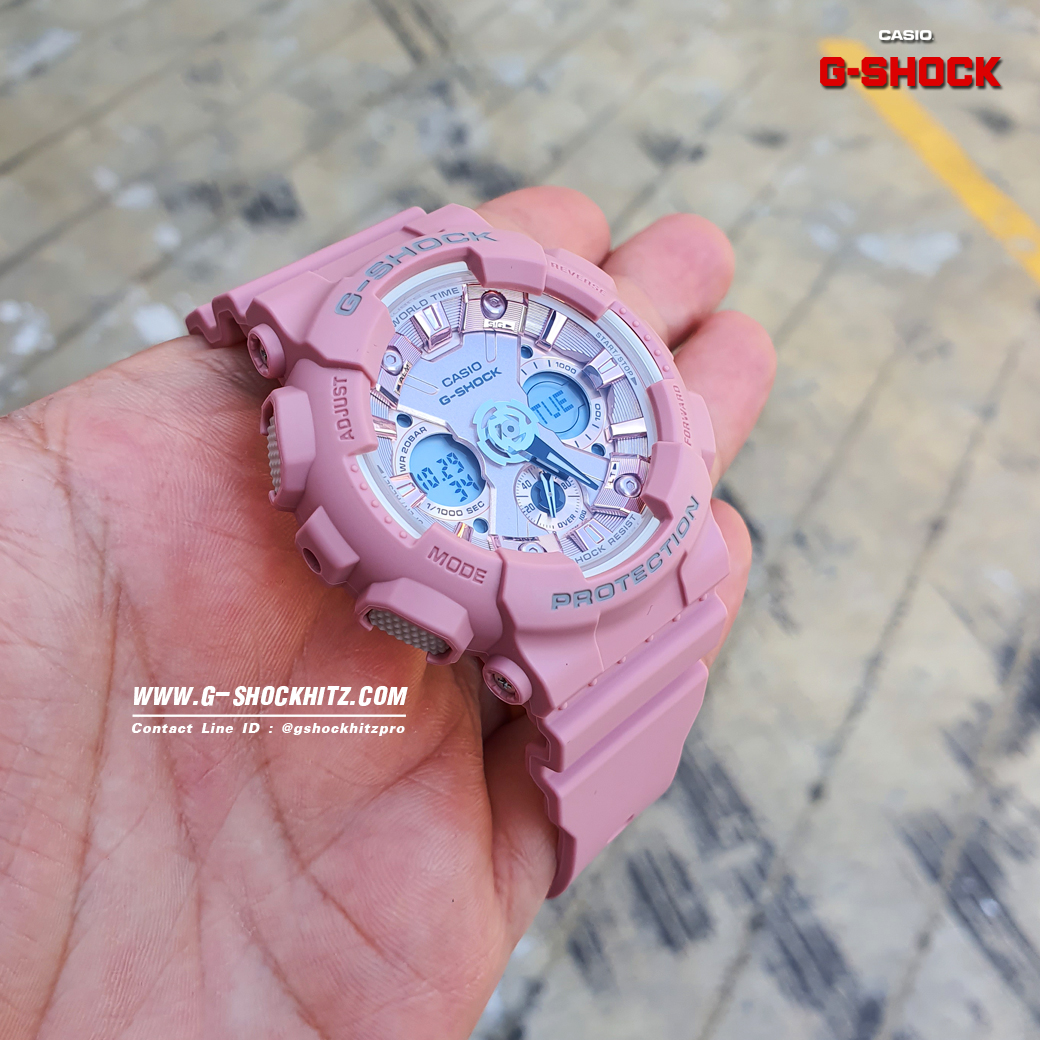 CASIO G-SHOCK นาฬิกาข้อมือ นาฬิกากันน้ำ นาฬิกาของแท้ ประกันศูนย์ CMG 1 ปี รุ่น GMA-S120DP-4A นาฬิกาสีชมพู