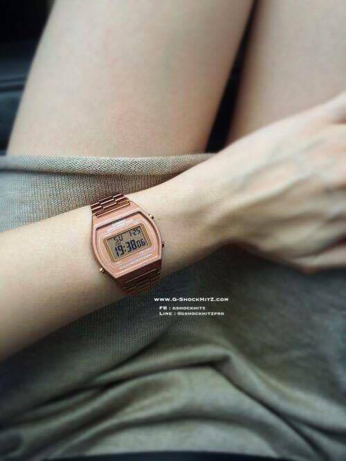 CASIO นาฬิกาคาสิโอ นาฬิกาข้อมือ นาฬิกากันน้ำ นาฬิกาของแท้ ประกันศูนย์ CMG 1 ปี รุ่น B640WC-5A นาฬิกาสีน้ำตาล