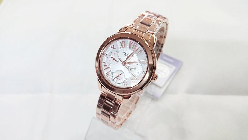 CASIO SHEEN นาฬิกาข้อมือ นาฬิกากันน้ำ นาฬิกาของแท้ ประกันศูนย์ CMG 1 ปี รุ่น SHE-3059PG-7A นาฬิกาสีน้ำตาล