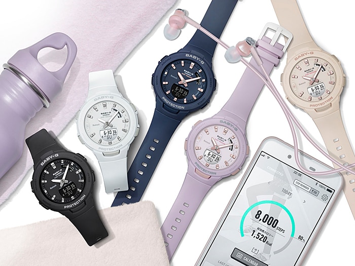 CASIO BABY-G นาฬิกาข้อมือ นาฬิกากันน้ำ นาฬิกาของแท้ ประกันศูนย์ CMG 1 ปี รุ่น BSA-B100-7A นาฬิกาสีขาว