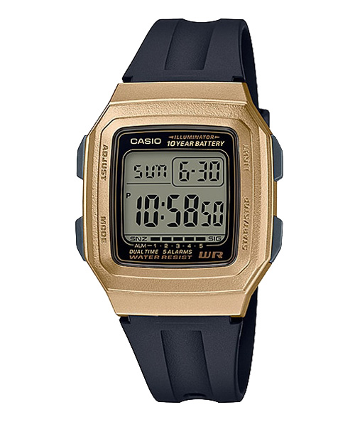 CASIO นาฬิกาคาสิโอ นาฬิกาข้อมือ นาฬิกากันน้ำ นาฬิกาของแท้ ประกันศูนย์ CMG 1 ปี รุ่น F-201WAM-9A นาฬิกาสีทอง