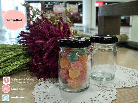 ขวดแก้วเล็ก 60 ml (สำหรับขวดน้ำผึ้ง แยม)